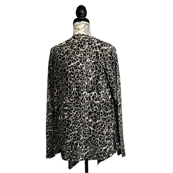 Calvin Klein women's cardigan  size L  casual animal print chetah  waterfall - Picture 4 of 8